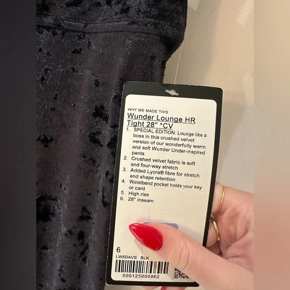 NWT Lululemon Wunder Lounge High-Rise Tight 28" *Crushed VelvetSz: 6